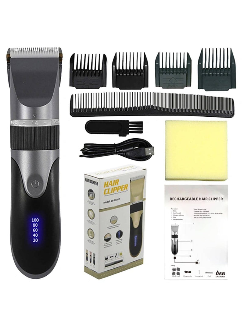 1 Peça Aparador de cabelo recarregável com bateria 1200mAh, indicador de bateria, adequado para todos os tipos de cabelo, portátil, para corte de cabelo adulto e infantil, dourado 1082