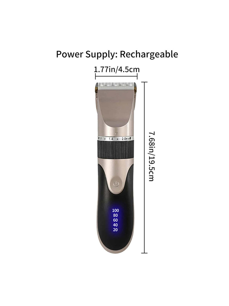 1 Peça Aparador de cabelo recarregável com bateria 1200mAh, indicador de bateria, adequado para todos os tipos de cabelo, portátil, para corte de cabelo adulto e infantil, dourado 1082