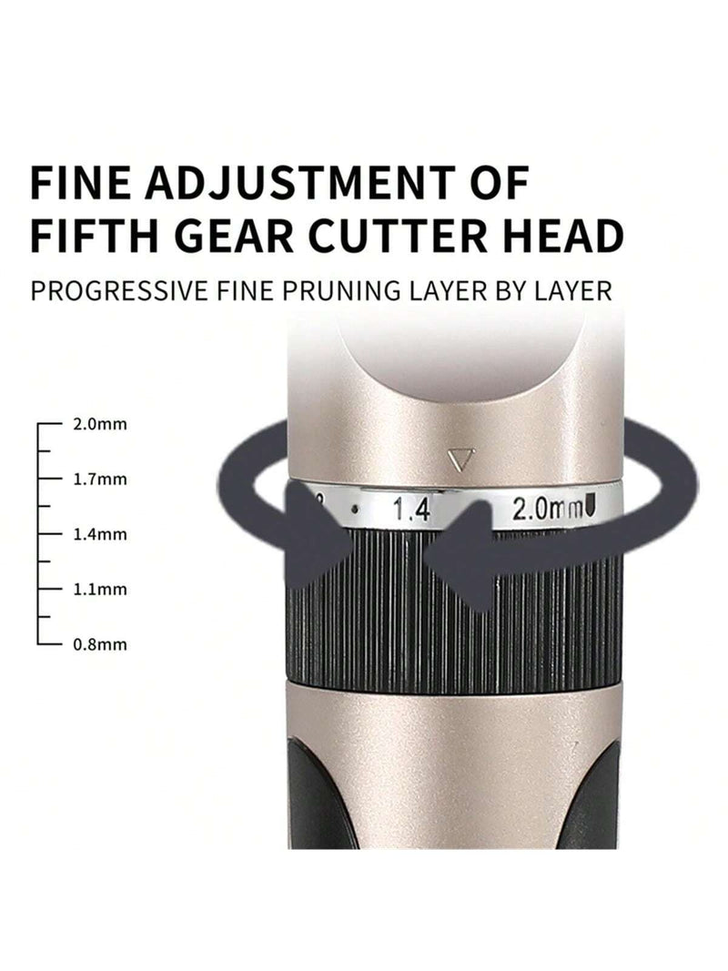 1 Peça Aparador de cabelo recarregável com bateria 1200mAh, indicador de bateria, adequado para todos os tipos de cabelo, portátil, para corte de cabelo adulto e infantil, dourado 1082