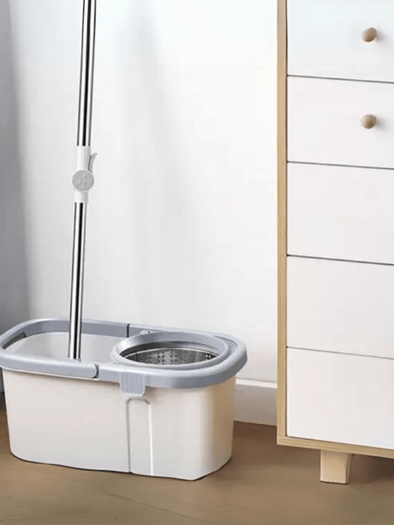Mop Esfregão 13 Litros Giratório Balde Com Reservatorio Rodo De limpeza 360° 13 Litros Base Flexível 360º inox