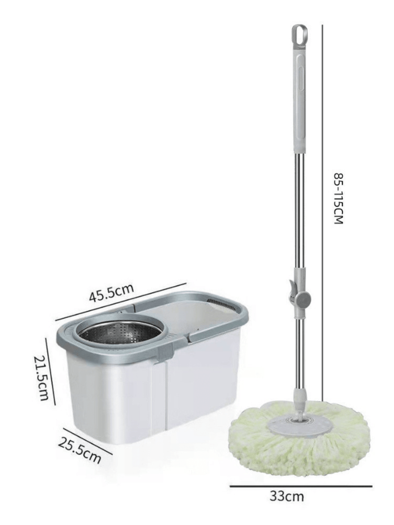 Mop Esfregão 13 Litros Giratório Balde Com Reservatorio Rodo De limpeza 360° 13 Litros Base Flexível 360º inox