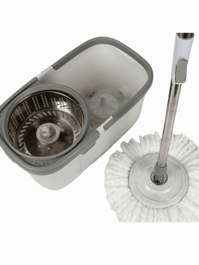 Mop Esfregão 13 Litros Giratório Balde Com Reservatorio Rodo De limpeza 360° 13 Litros Base Flexível 360º inox