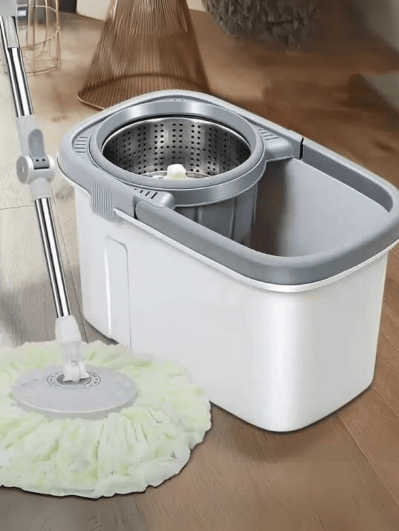 Mop Esfregão 13 Litros Giratório Balde Com Reservatorio Rodo De limpeza 360° 13 Litros Base Flexível 360º inox