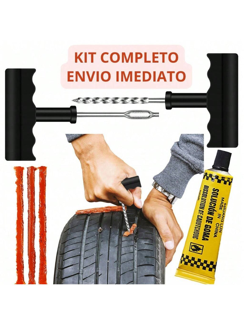 Kit Reparo De Pneu Sem Câmara Conserto De Furo Kit Completo