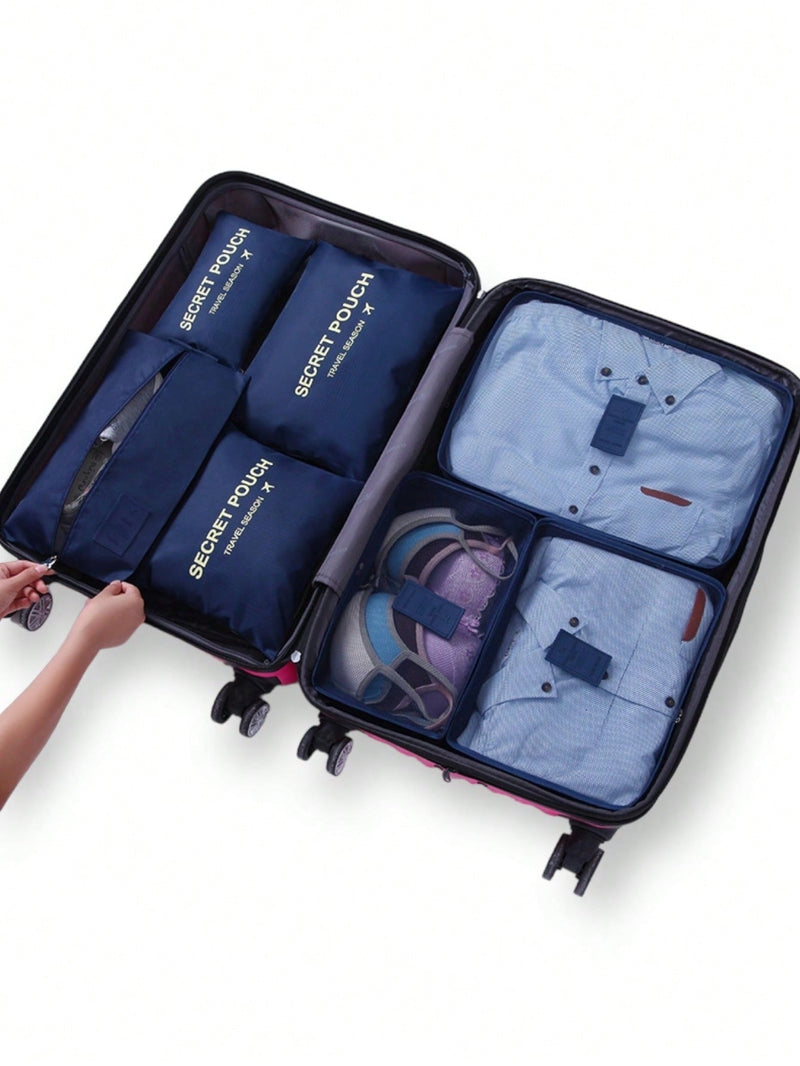 Organizador Necessaire Viagem Mala Kit 6 bolsa Pratico Look Roupas-11006