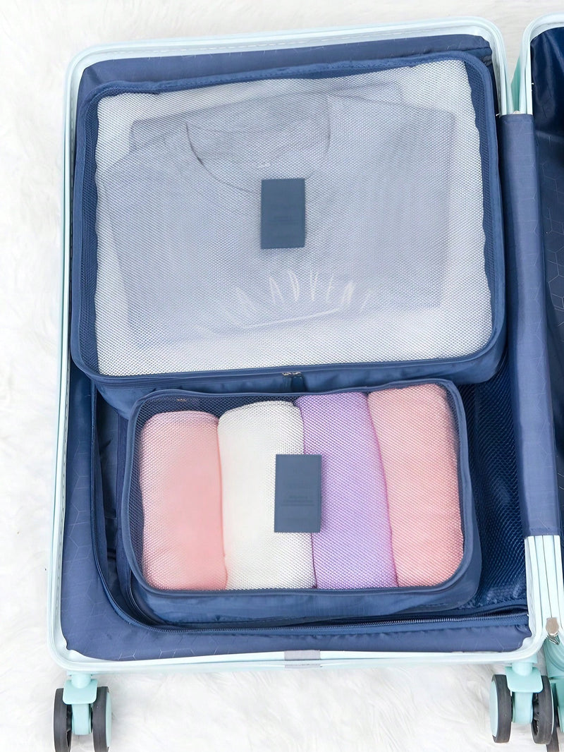 Organizador Necessaire Viagem Mala Kit 6 bolsa Pratico Look Roupas-11006