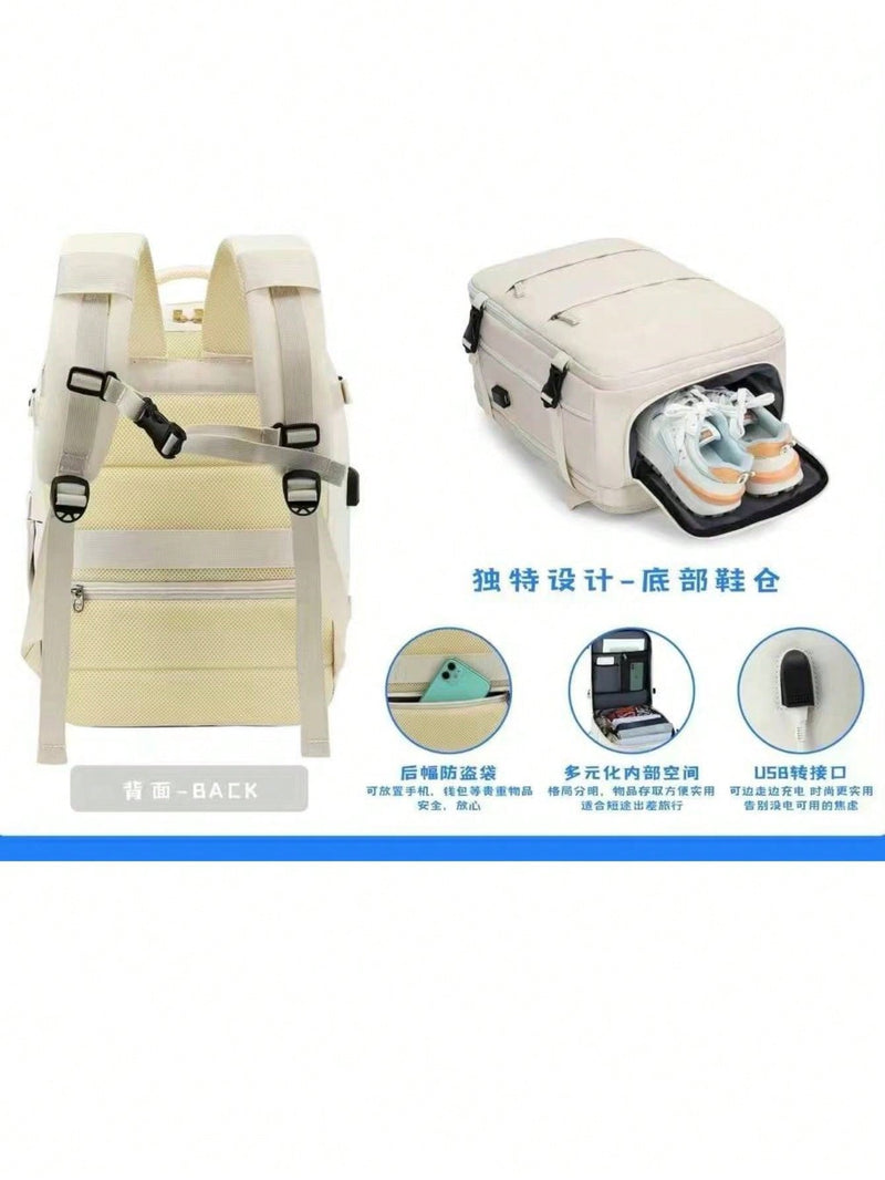 Mochila de Esportes ao Ar Livre, Casual, Carregamento USB, Laptop, Escolar
