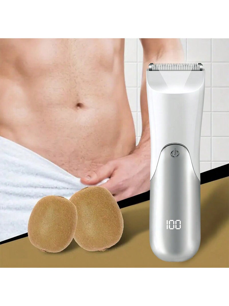 Aparador de Cabelo Corporal Elétrico Unissex, Kit de Grooming Recarregável e Sem Fio com Lâmina de Cerâmica, Visor LED, para Remoção de Cabelo de Homens e Mulheres, Grooming de Corpo Inteiro