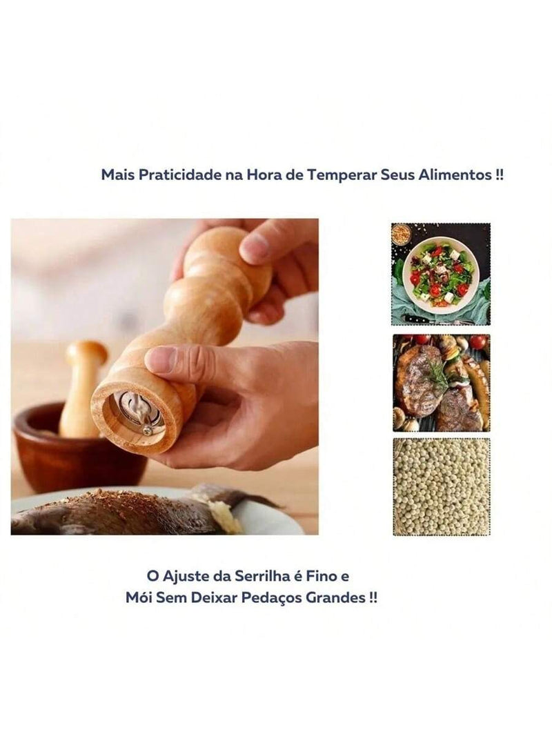 Moedores De Sal Pimenta Especiarias Em Madeira Premium Decoração da cozinha