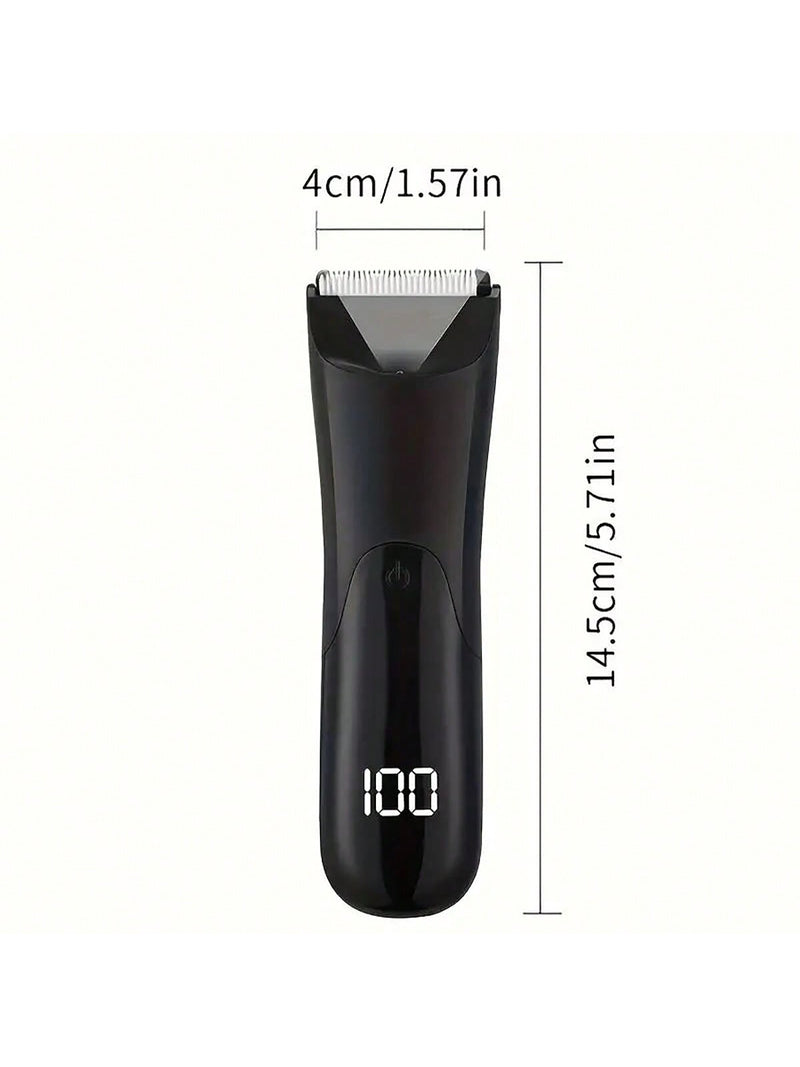 Aparador de Cabelo Corporal Elétrico Unissex, Kit de Grooming Recarregável e Sem Fio com Lâmina de Cerâmica, Visor LED, para Remoção de Cabelo de Homens e Mulheres, Grooming de Corpo Inteiro