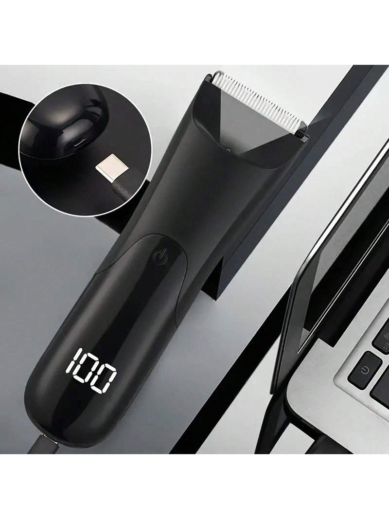 Aparador de Cabelo Corporal Elétrico Unissex, Kit de Grooming Recarregável e Sem Fio com Lâmina de Cerâmica, Visor LED, para Remoção de Cabelo de Homens e Mulheres, Grooming de Corpo Inteiro