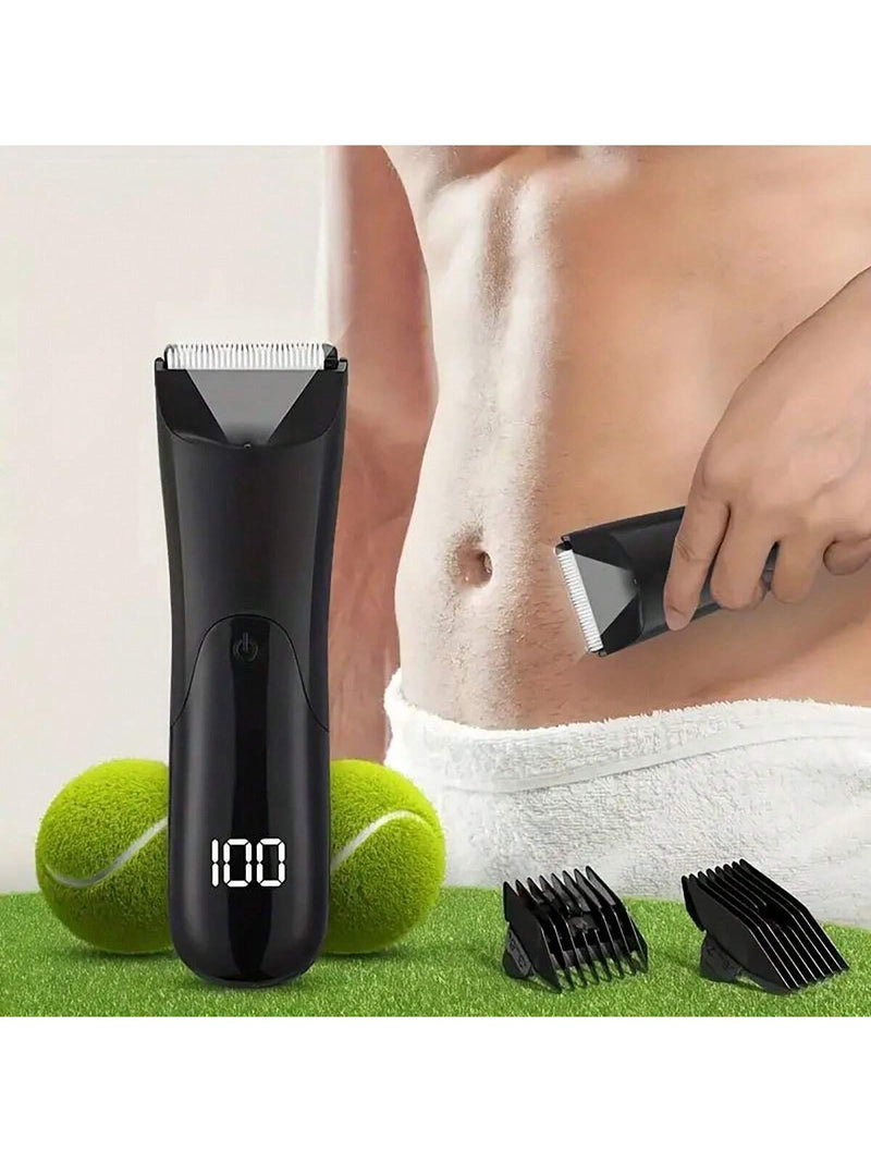 Aparador de Cabelo Corporal Elétrico Unissex, Kit de Grooming Recarregável e Sem Fio com Lâmina de Cerâmica, Visor LED, para Remoção de Cabelo de Homens e Mulheres, Grooming de Corpo Inteiro