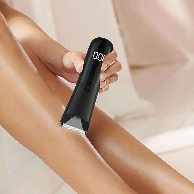 Aparador de Cabelo Corporal Elétrico Unissex, Kit de Grooming Recarregável e Sem Fio com Lâmina de Cerâmica, Visor LED, para Remoção de Cabelo de Homens e Mulheres, Grooming de Corpo Inteiro