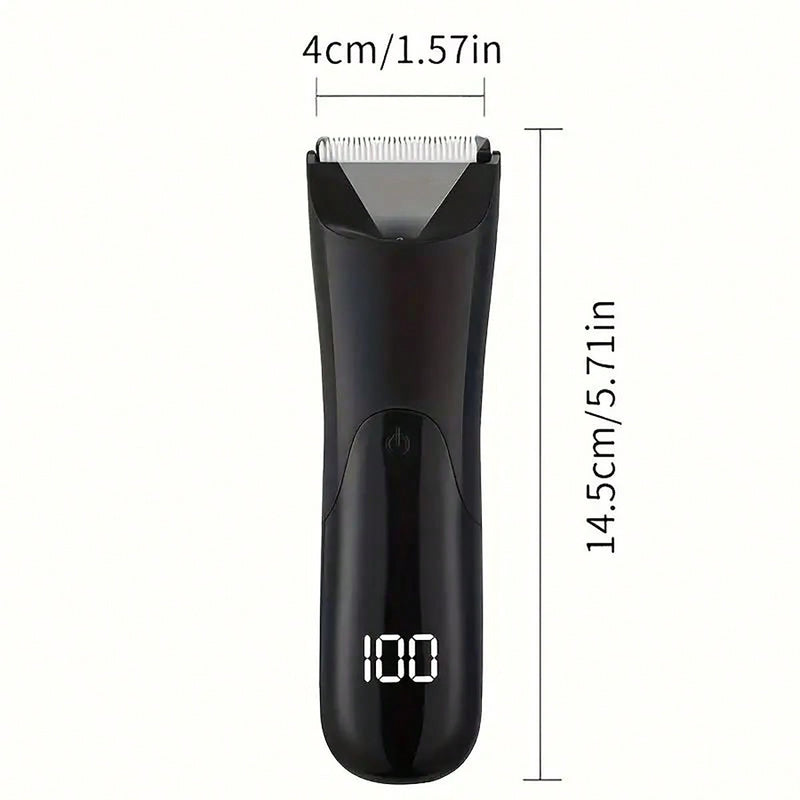 Aparador de Cabelo Corporal Elétrico Unissex, Kit de Grooming Recarregável e Sem Fio com Lâmina de Cerâmica, Visor LED, para Remoção de Cabelo de Homens e Mulheres, Grooming de Corpo Inteiro