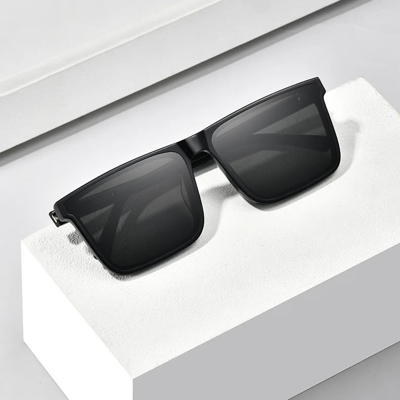 Óculos de Sol Masculino, Retângulo Designer Luxo; Clássico Vintage Outdoor.