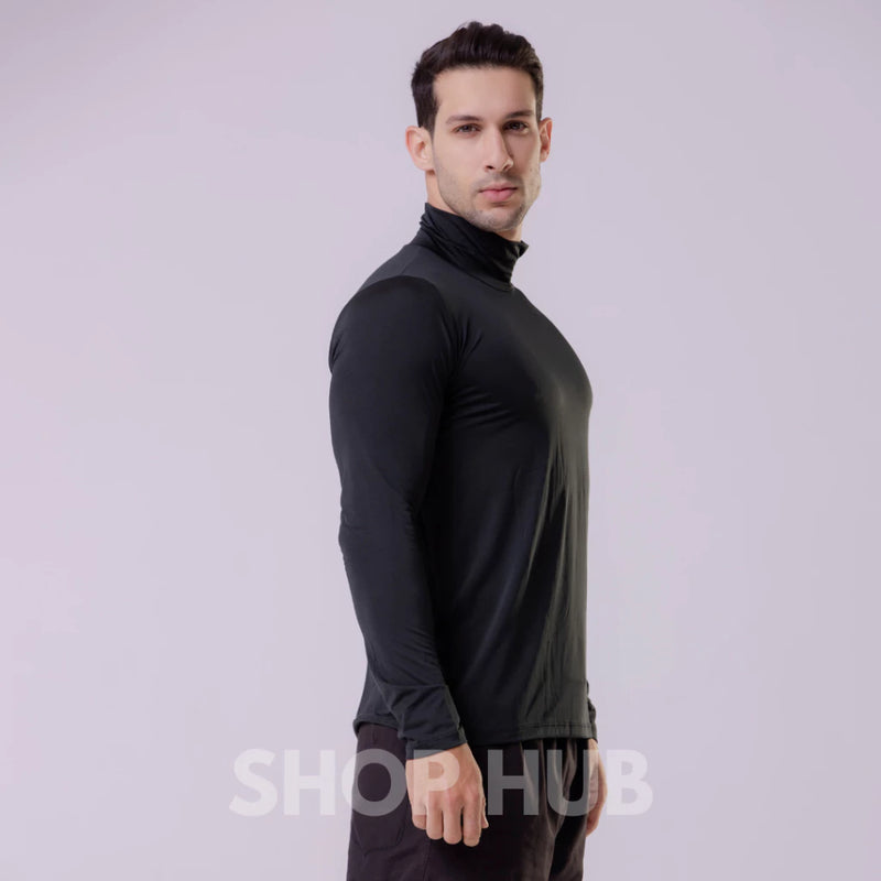 blusa gola alta masculina camisa termica segunda pele proteção solar Uv+50