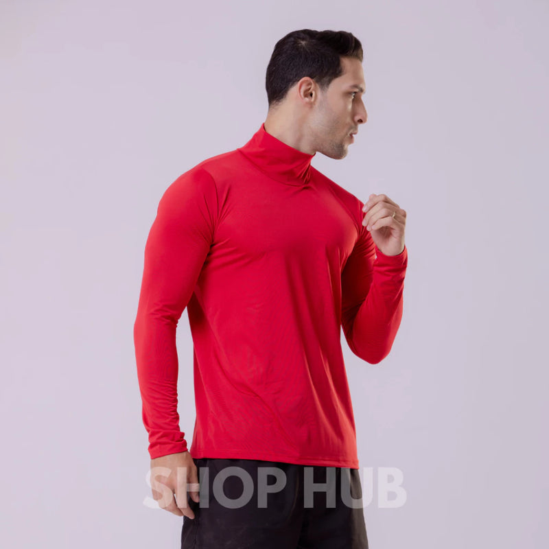 blusa gola alta masculina camisa termica segunda pele proteção solar Uv+50