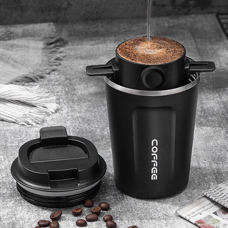 Filtro de café dobrável aço inoxidável portátil gotejamento café titular funil cesta reutilizável