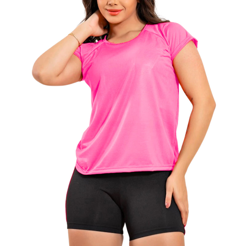 Blusa academia feminina camisa fit camiseta baby look