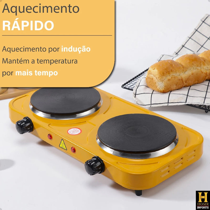 Fogareiro De Indução Cooktop Fogão Portátil Elétrico 2 Bocas 2000w De Potencia Linha Premium