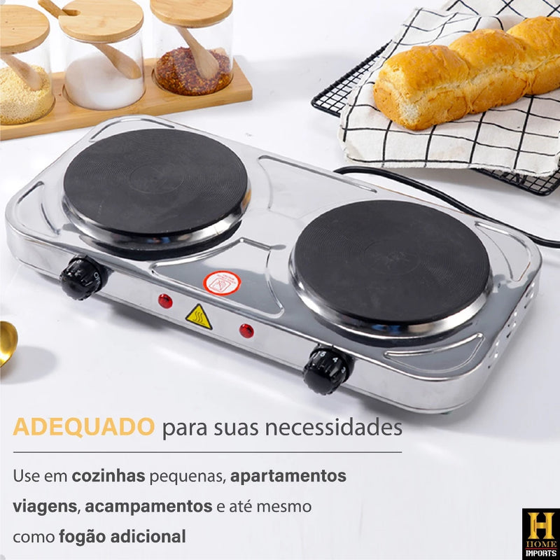Fogareiro De Indução Cooktop Fogão Portátil Elétrico 2 Bocas 2000w De Potencia Linha Premium