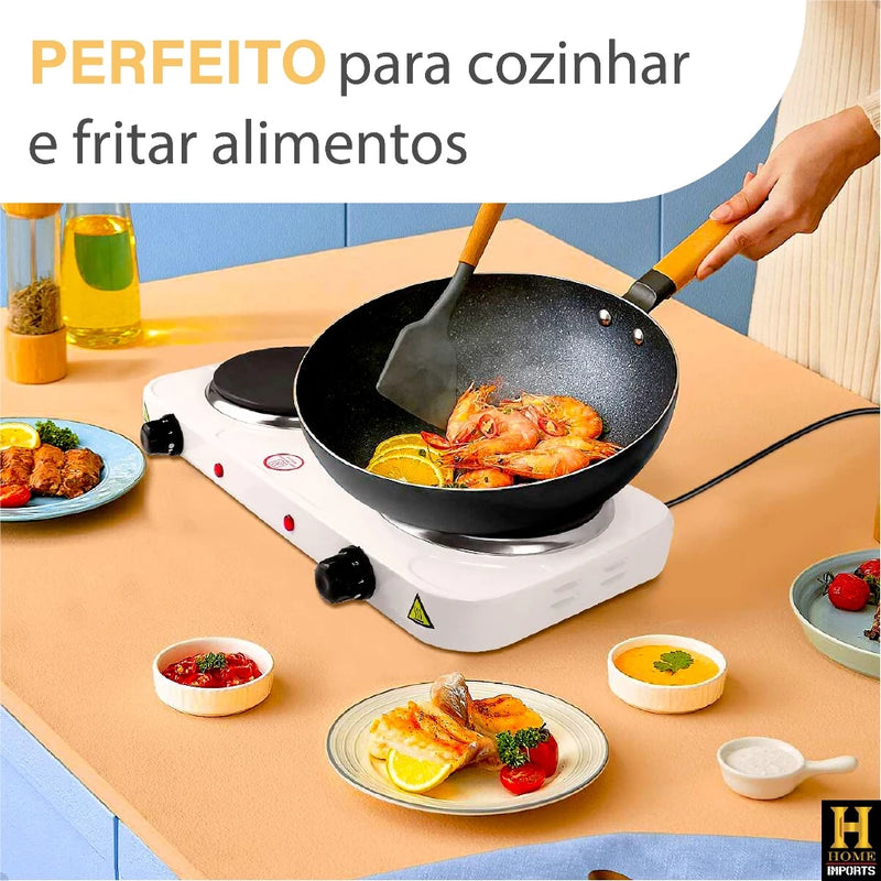Fogareiro De Indução Cooktop Fogão Portátil Elétrico 2 Bocas 2000w De Potencia Linha Premium