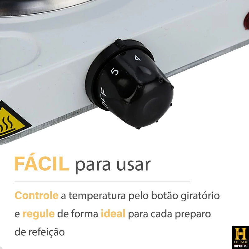 Fogareiro De Indução Cooktop Fogão Portátil Elétrico 2 Bocas 2000w De Potencia Linha Premium