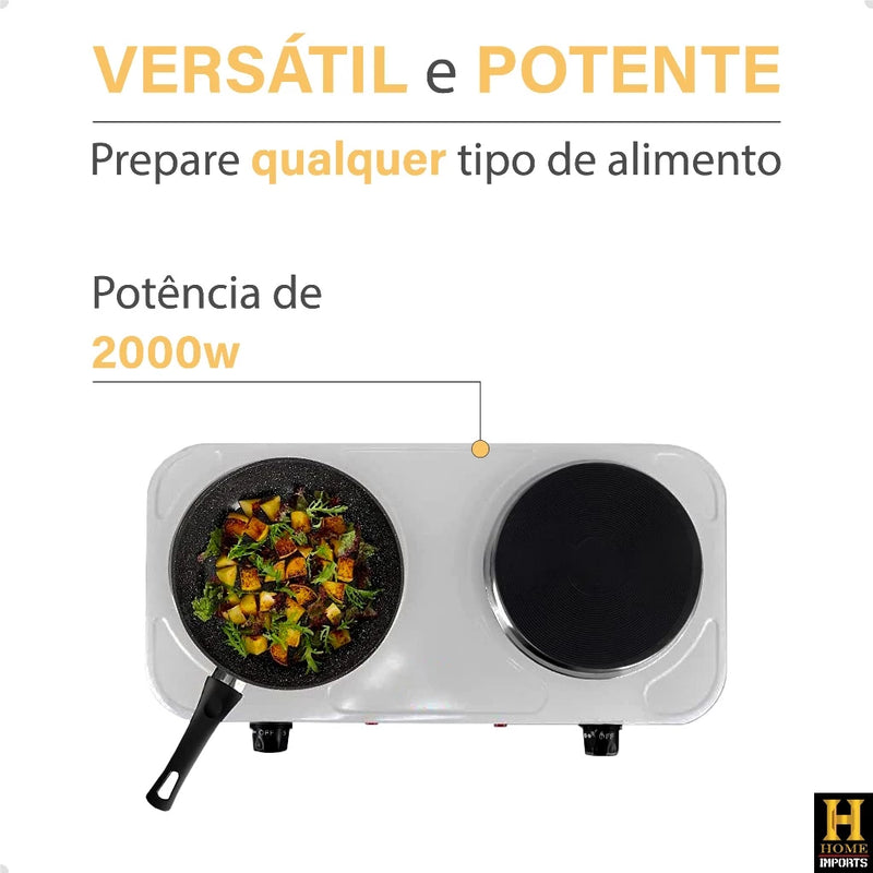 Fogareiro De Indução Cooktop Fogão Portátil Elétrico 2 Bocas 2000w De Potencia Linha Premium