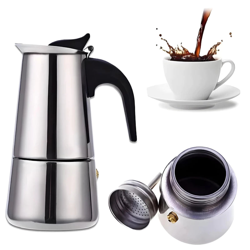 Cafeteira Italiana em Inox Café Expresso 9 Xícaras
