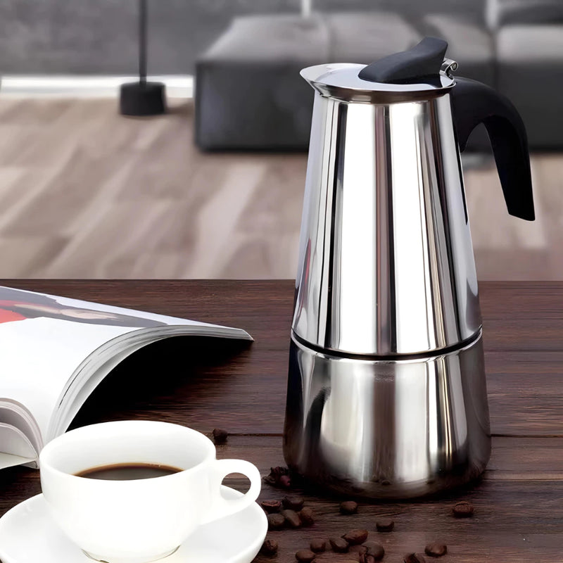 Cafeteira Italiana em Inox Café Expresso 9 Xícaras