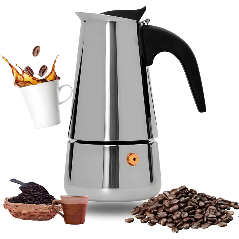 Cafeteira Italiana em Inox Café Expresso 9 Xícaras
