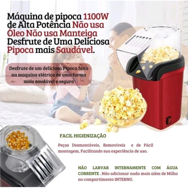 Pipoqueira Elétrica Sokany Pipocas na Hora, Pipocas Sequinhas, Livre de Óleo 127V 1100w Sokany
