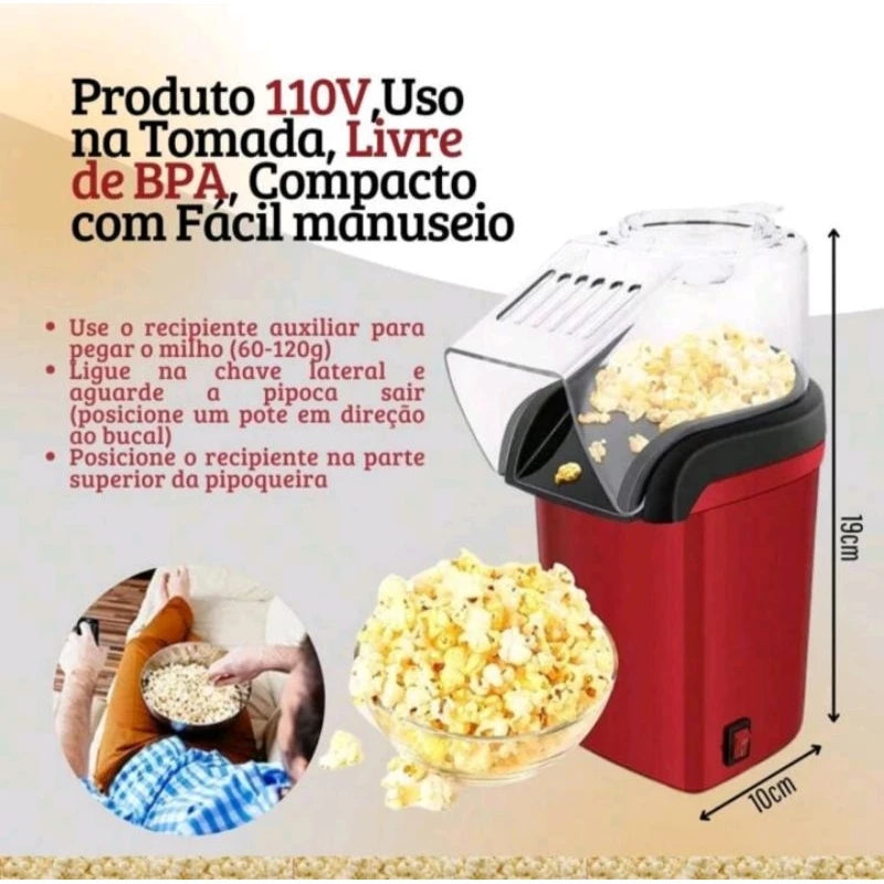 Pipoqueira Elétrica Sokany Pipocas na Hora, Pipocas Sequinhas, Livre de Óleo 127V 1100w Sokany