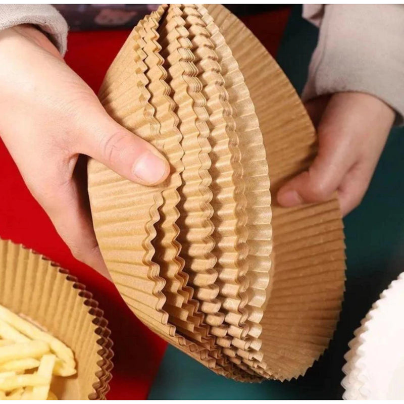 Forma De Airfryer Descartável Redondo Antiaderente Para Cozimento Papel Fritadeira Cozimento Protetor Forro Tapete 50,100,150,200,300 Unidades