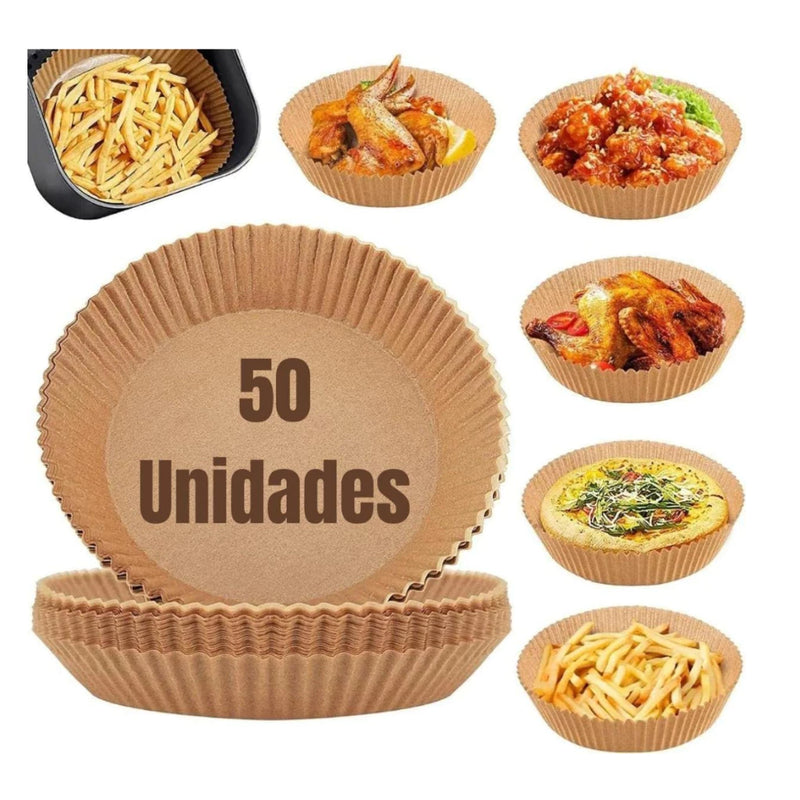 Forma De Airfryer Descartável Redondo Antiaderente Para Cozimento Papel Fritadeira Cozimento Protetor Forro Tapete 50,100,150,200,300 Unidades