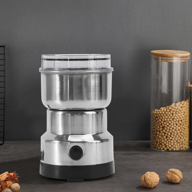 Moedor Multifuncional de Café e Especiarias 110V com Design em Aço Inoxidável 4 Lâminas