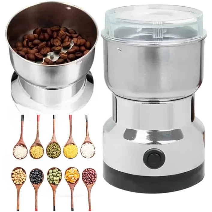 Moedor Multifuncional de Café e Especiarias 110V com Design em Aço Inoxidável 4 Lâminas