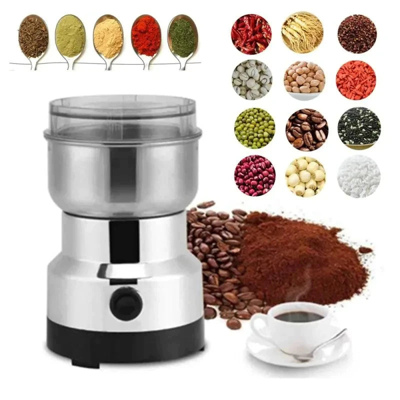 Moedor Multifuncional de Café e Especiarias 110V com Design em Aço Inoxidável 4 Lâminas